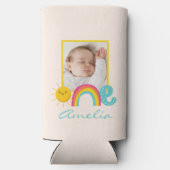 1e verjaardag Favor Custom Foto & Name Rainbow One (Achterkant)