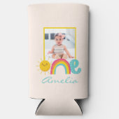 1e verjaardag Favor Custom Foto & Name Rainbow One (Voorkant)