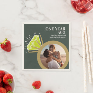 1e verjaardag feest peridot ring foto groen servet