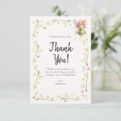 1e verjaardag Floral Fairy Flat Dank u kaart (Staand voorkant)