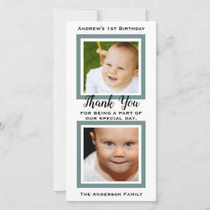 1e verjaardag Foto Bedankkaart