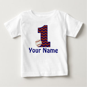 1e Verjaardag Gepersonaliseerd Honkbal Shirt