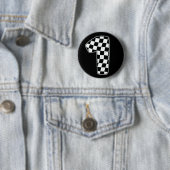 1e verjaardag geruite nummer 1 auto race vlag ronde button 5,7 cm (In situ)