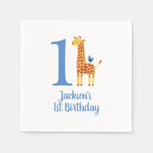 1e Verjaardag Giraffe & Vogel Servet