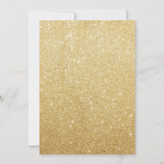 1e verjaardag Gold Glitter en zwarte uitnodiging (Achterkant)