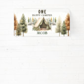 1e verjaardag Happy Camper Kids Verjaardagsfeest Spandoek (Insitu)