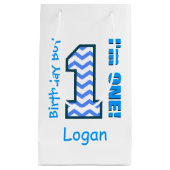 1e verjaardag Jongen Chevron Een jaar oude Douane Klein Cadeauzakje (Voorkant)