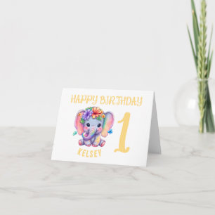 1e verjaardag Kaart Sjabloon Happy Birthday Kaar