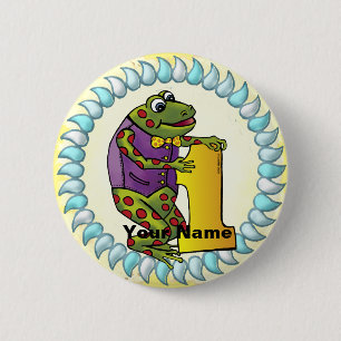 1e Verjaardag kikker pin knop Ronde Button 5,7 Cm