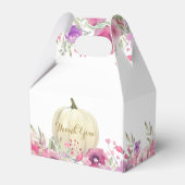 1e verjaardag kleine pompoen bloemetje dank u bedankdoosjes (Achterkant)