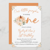 1e Verjaardag Kleine Pompoen Herfst / Herfst Kaart (Voorkant / Achterkant)