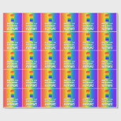 1e verjaardag: kleurrijk, vun regenboogpatroon # 1 cadeaupapier (Vlak)