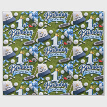 1e verjaardag Laten we Par-Tee Blauwe Golf Jongen