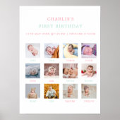 1e Verjaardag Maandelijks Fototeken Rainbow Poster (Voorkant)