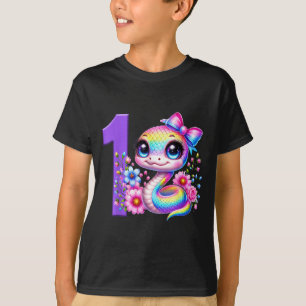 1e verjaardag meisje slang feest regenboog Coquett T-shirt