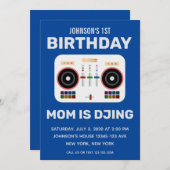 1e verjaardag moeder is dj blauw kaart (Voorkant / Achterkant)