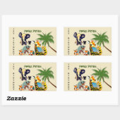 1e Verjaardag Oerwoud Safari Olifant Giraffe Herte Rechthoekige Sticker (Vel)