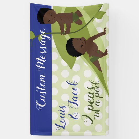 1e verjaardag of Baby shower-banner voor tweelingj Spandoek (Verticaal)