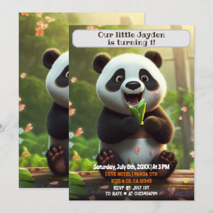1e Verjaardag Panda Gepersonaliseerde Kinder naam Kaart