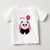 1e verjaardag panda roze ballon (Voorkant)