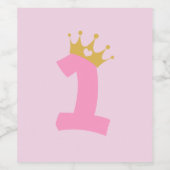 1e verjaardag prinses Crown Wijn Etiket (Enkel label)