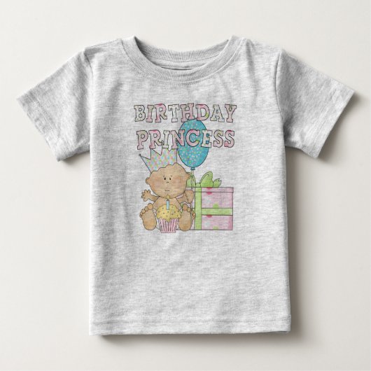 1e verjaardag prinses met kroon t-shirts (Voorkant)