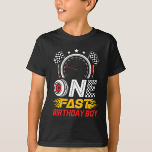 1e verjaardag Racer Eén snelle verjaardag Jongen R T-shirt