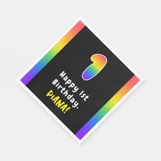 1e verjaardag: Regenboogspectrum # 1, Aangepaste n Servet (Hoek)