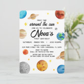 1e verjaardag - reis rond de zon buitenruimte kaart (Staand voorkant)