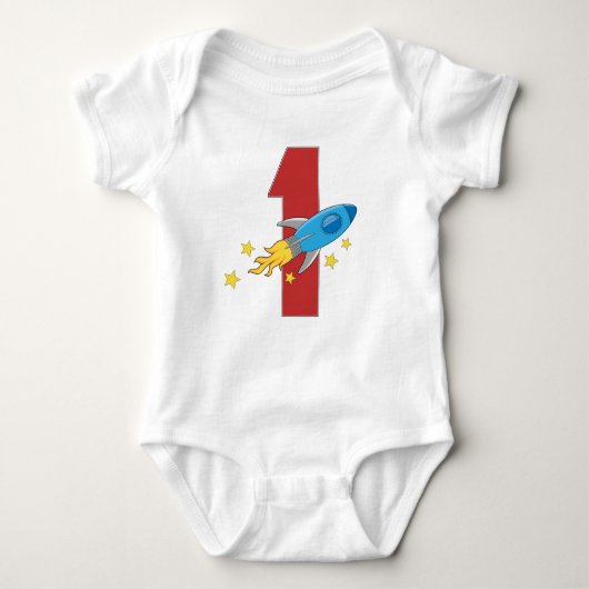 1e verjaardag Retro Rocket Romper (Voorkant)