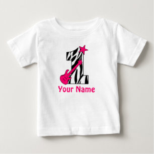 1e verjaardag Rockstar Zebra Gepersonaliseerd Shir