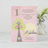 1e verjaardag Roze Partij Nacht Uitnodiging van de (Staand voorkant)