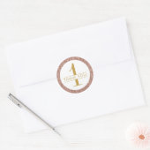 1e verjaardag Roze Rose Gold Glitter Hartelijk dan Ronde Sticker (Envelop)