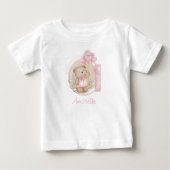 1e Verjaardag Schattige Beer Meisje Roze Nummer Ee (Voorkant)