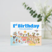 1e verjaardag SoCal Uitnodiging Briefkaart (Staand voorkant)