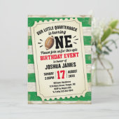 1e Verjaardag Sport Football Ticket Rustic Green Kaart (Staand voorkant)