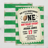 1e Verjaardag Sport Football Ticket Rustic Green Kaart (Voorkant / Achterkant)