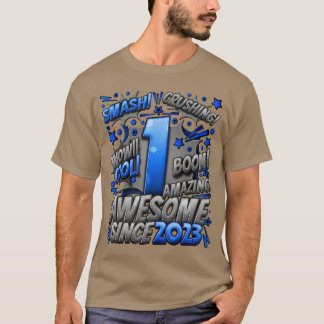 1e verjaardag stripstijl Geweldig sinds 2023 1 jaa T-shirt