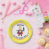 1e Verjaardag Super Boy Cartoon Schattigee Partij Papieren Bordje (Feest)