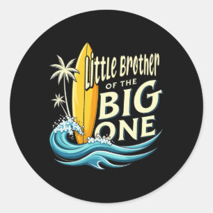 1e verjaardag Surfer Kleine broer van de grote Sur Ronde Sticker