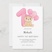 1e verjaardag, teddybeer kaart (Voorkant)