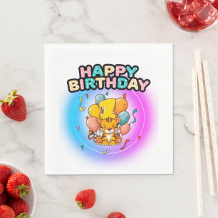 1e verjaardag tijger verjaardagsfeestje voor kinde servet