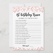 1e Verjaardag Trivia bewerkbare game Kaart (Voorkant)