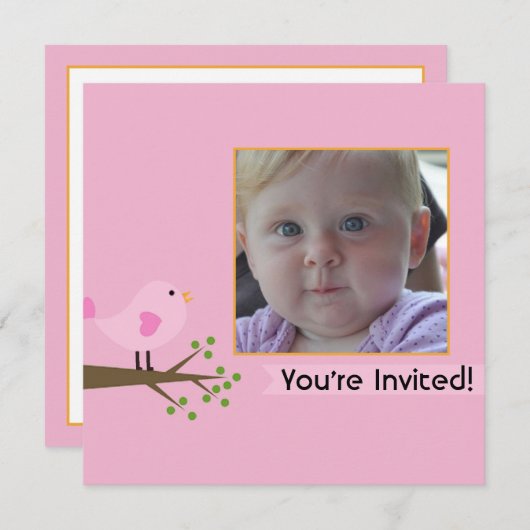 1e verjaardag uitnodiging (Voorkant / Achterkant)