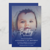 1e verjaardag uitnodiging Verjaardag Diner Foto jo (Voorkant / Achterkant)