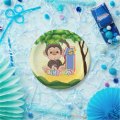 1e verjaardag van de aap van de partij papieren bordje (Feest)