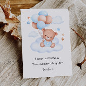 1e verjaardag van de Cute Teddy Bear Kaart