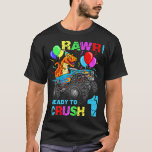1e verjaardag van de dinosaurusmonster Truck Rawr T-shirt