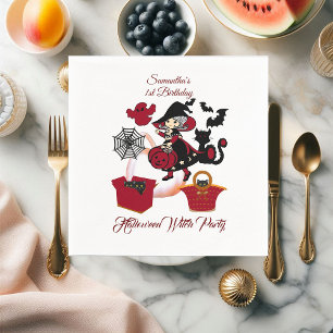 1e verjaardag van de Halloween Cat Cute Cute Hallo Servet