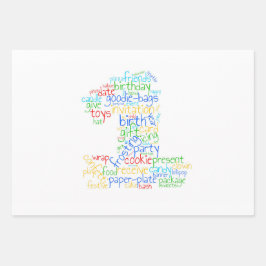 1e verjaardag van de opvulling van papierbladen inpakpapier vel